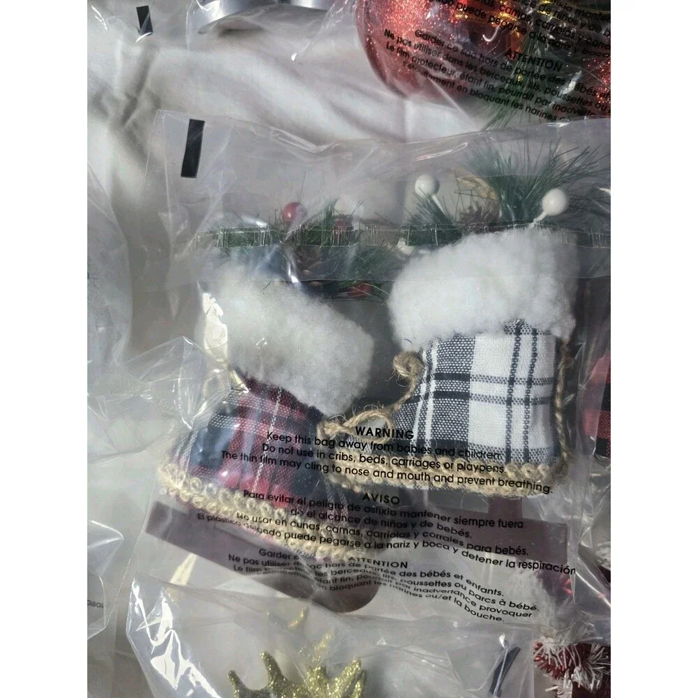 30 Pc Christmas Tree Decoration Lot Nutcrackers Bells Snowman Ornaments Lights